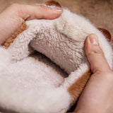 Cute Cat Slippers Fluffy Furry Women Home Platform Slippers Men Winter Plush Slides Indoor Fuzzy Slippers Lovely Cotton Shoes