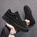 Casual Board Flat Shoes Men Breathable Thick-soled Lace-up Sneakers For Walking Running