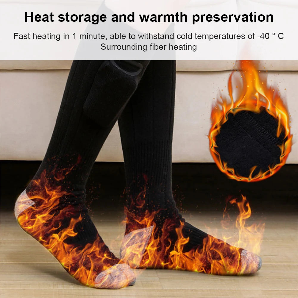 Electric Thermal Socks Washable Rechargable Winter Foot Warmer Unisex Heating Socks Thermal Insulated Sock Breathable for Skiing