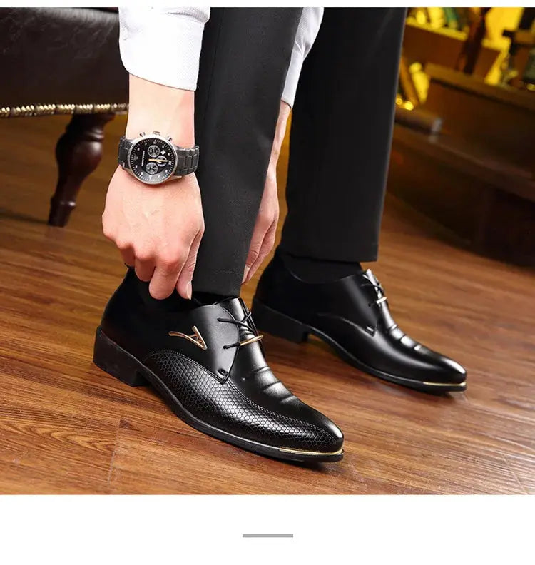 Brand Large48 Men Shoes Autumn Men's88 Business Dress Leather Shoes8 Fashion Casual Shoes Pointed Leather Shoes Social Shoe Male - Premium  from My Store - Just $54.99! Shop now at thekodaonline