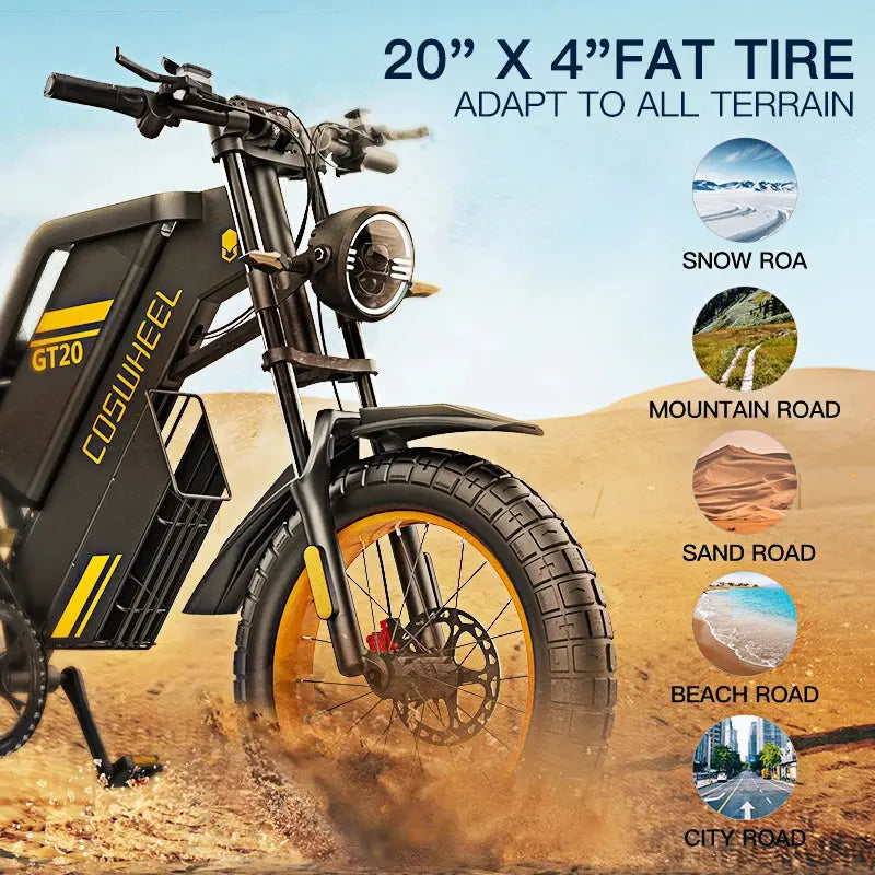 Adult Ebike 1500W Electric Motorcycle Mountain Bikes 20Inch Fat Tire 48V Electric bike Fatbike Adult Motorcycles Drit bike | Best Price in 2024 at thekodaonline - Premium Ebike from thekodaonline - Just $2499.99! Shop now at thekodaonline