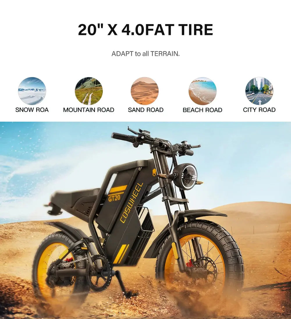 Adult Ebike 1500W Electric Motorcycle Mountain Bikes 20Inch Fat Tire 48V Electric bike Fatbike Adult Motorcycles Drit bike | Best Price in 2024 at thekodaonline - Premium Ebike from thekodaonline - Just $2499.99! Shop now at thekodaonline