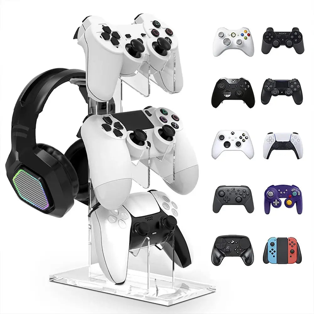 Floor Stand Universal 3-layer Controller Holder and Headphone Holder Game Accessories PS5 PS4 Storage Holder Transparent - Premium Controller stand from thekodaonline - Just $39.99! Shop now at thekodaonline