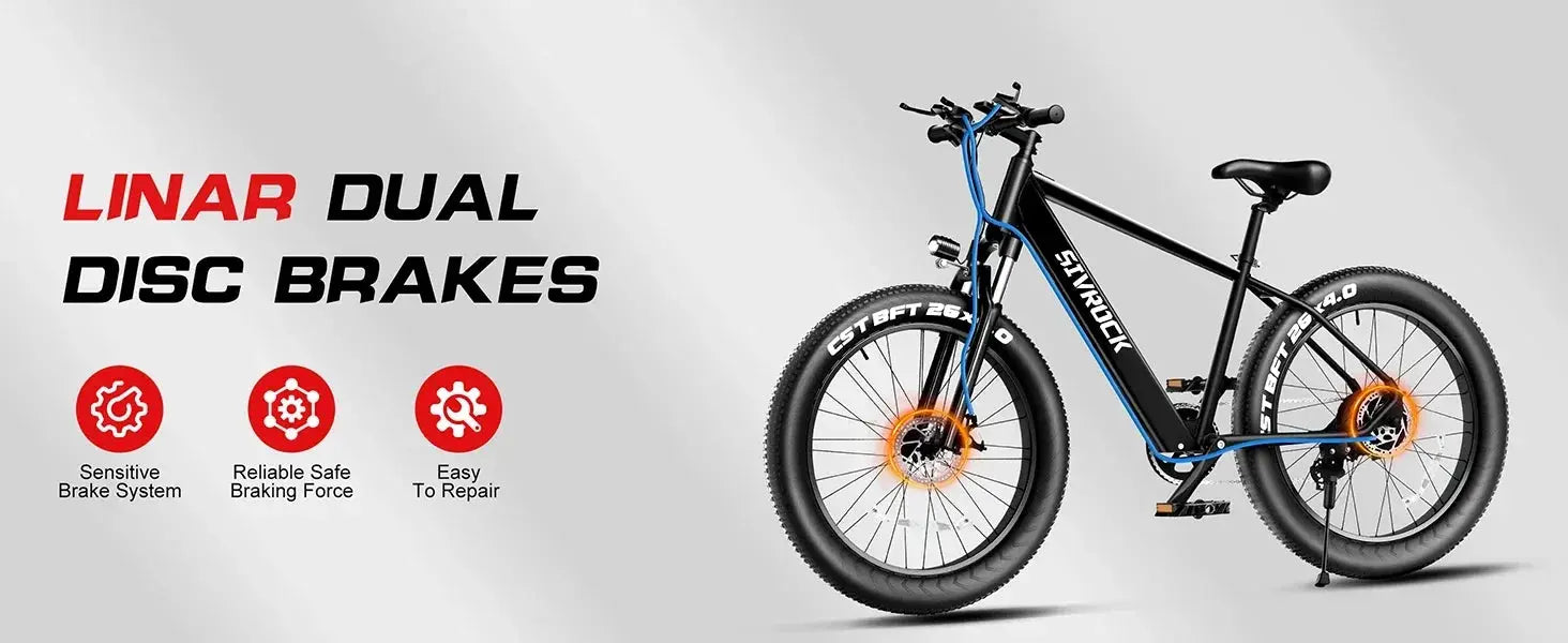 Electric Mountain Bike for Adults 25MPH 75Miles Range 750W Motor 48V 15Ah Ebike 26"x4.0" Fat Tire Shimano 7 Speed Hidden Battery - Premium  from My Store - Just $1495! Shop now at thekodaonline