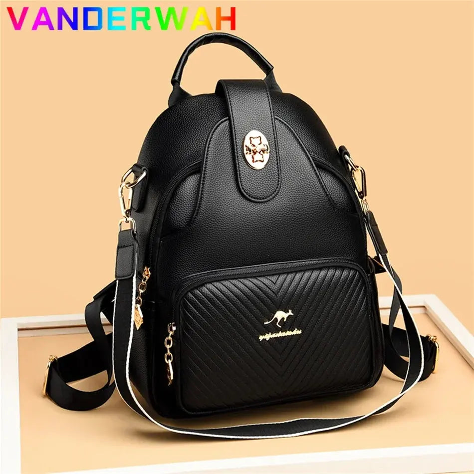 Designer Multifunctional Backpacks Women Fashion Anti theft Leather Travel Backpack Large Capacity School Bags for Teenage Girls | Best Price in 2024 at thekodaonline - Premium Cross body bag from thekodaonline - Just $59.99! Shop now at thekodaonline