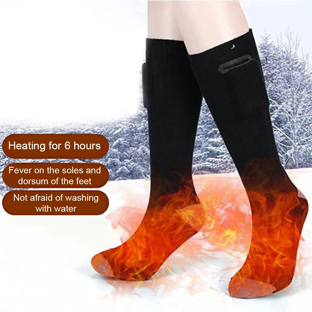 Electric Thermal Socks Washable Rechargable Winter Foot Warmer Unisex Heating Socks Thermal Insulated Sock Breathable for Skiing