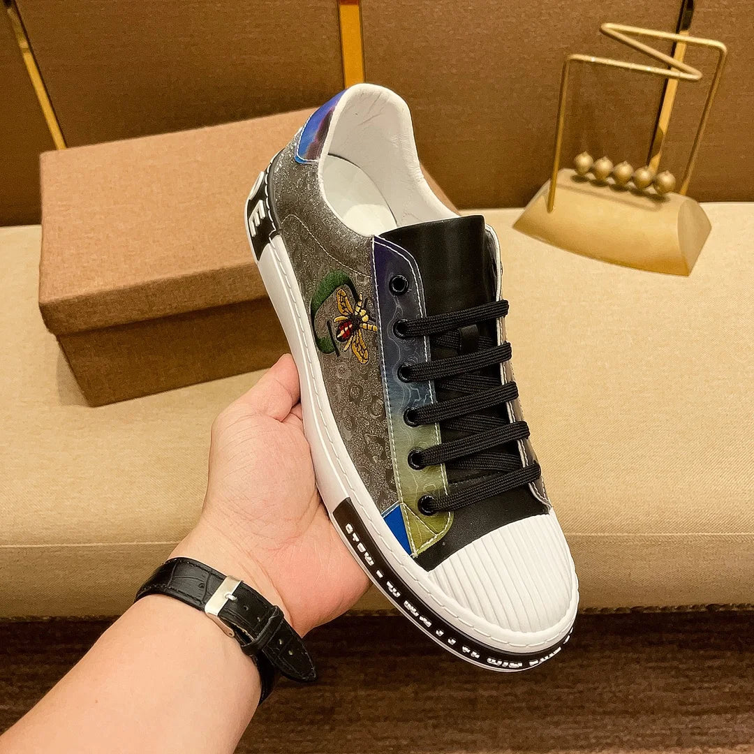 Italy Designers Men's Casual shoes luxury fashion Genuine leather Business leather Bee shoes Lace-up Sports classic Sneakers - Premium Causal shoes from thekodaonline - Just $69.99! Shop now at thekodaonline