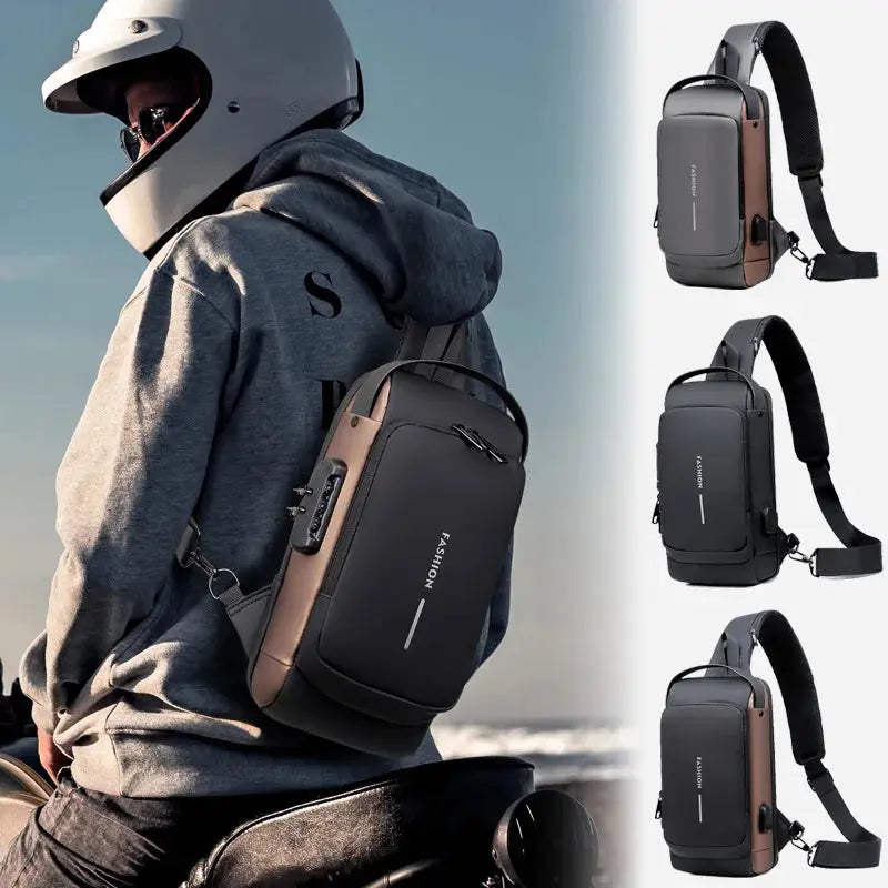 Men Chest Bag Designer for Male Crossbody Bags Luxury Waterproof USB Shoulder Bag Anti-Theft Travel Messenger Chest Sling Pack - Premium Anti-theft bag from thekodaonline - Just $34.99! Shop now at thekodaonline