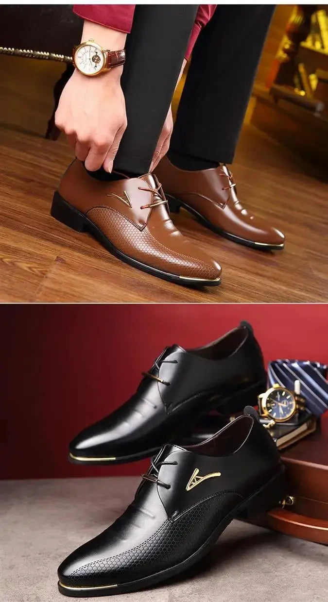 Brand Large48 Men Shoes Autumn Men's88 Business Dress Leather Shoes8 Fashion Casual Shoes Pointed Leather Shoes Social Shoe Male - Premium  from My Store - Just $54.99! Shop now at thekodaonline