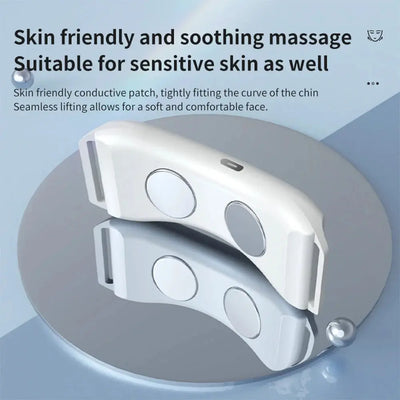 Ems Pulse Face Slimming Device, Double Chin Remover, Facial V Shape Slimming,lifting Vibration Hot Compress Facial Care Massager thekoda.online