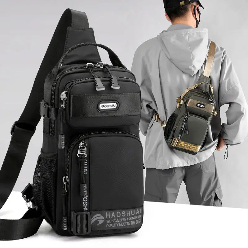 2024 Fashion Man Small Chest Bag Phone Pocket Cross Body Shoulder Fanny Pack Male Handbag Outdoor Neck Side Crossbody Gym Bags - Premium  from My Store - Just $39.97! Shop now at thekodaonline