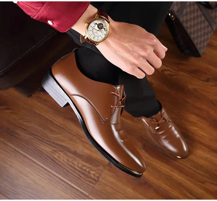 Brand Large48 Men Shoes Autumn Men's88 Business Dress Leather Shoes8 Fashion Casual Shoes Pointed Leather Shoes Social Shoe Male - Premium  from My Store - Just $54.99! Shop now at thekodaonline