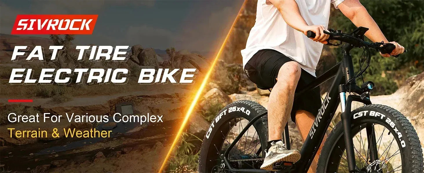 Electric Mountain Bike for Adults 25MPH 75Miles Range 750W Motor 48V 15Ah Ebike 26"x4.0" Fat Tire Shimano 7 Speed Hidden Battery - Premium  from My Store - Just $1495! Shop now at thekodaonline