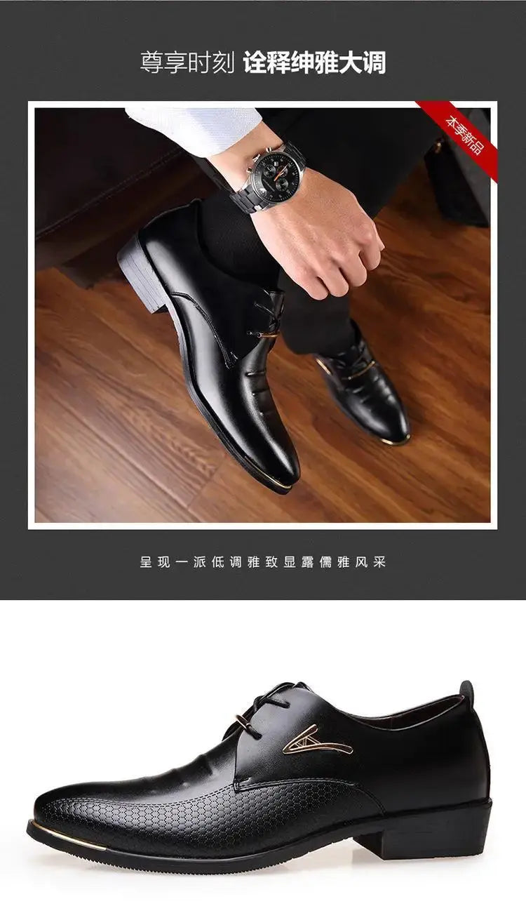 Brand Large48 Men Shoes Autumn Men's88 Business Dress Leather Shoes8 Fashion Casual Shoes Pointed Leather Shoes Social Shoe Male - Premium  from My Store - Just $54.99! Shop now at thekodaonline