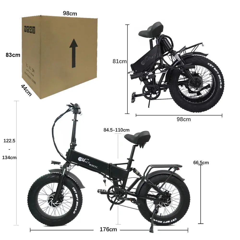 Foldable Mountain E-bike, Dual Motor Snow Electric Bicycle, New, RX20MAX, 2000W, 48V, 17Ah, 20Inch * 4.0 Fat Tyre - Premium  from My Store - Just $1878.99! Shop now at thekodaonline