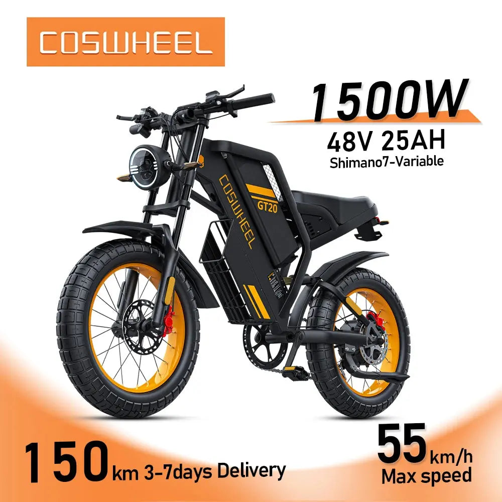 Adult Ebike 1500W Electric Motorcycle Mountain Bikes 20Inch Fat Tire 48V Electric bike Fatbike Adult Motorcycles Drit bike | Best Price in 2024 at thekodaonline - Premium Ebike from thekodaonline - Just $2499.99! Shop now at thekodaonline