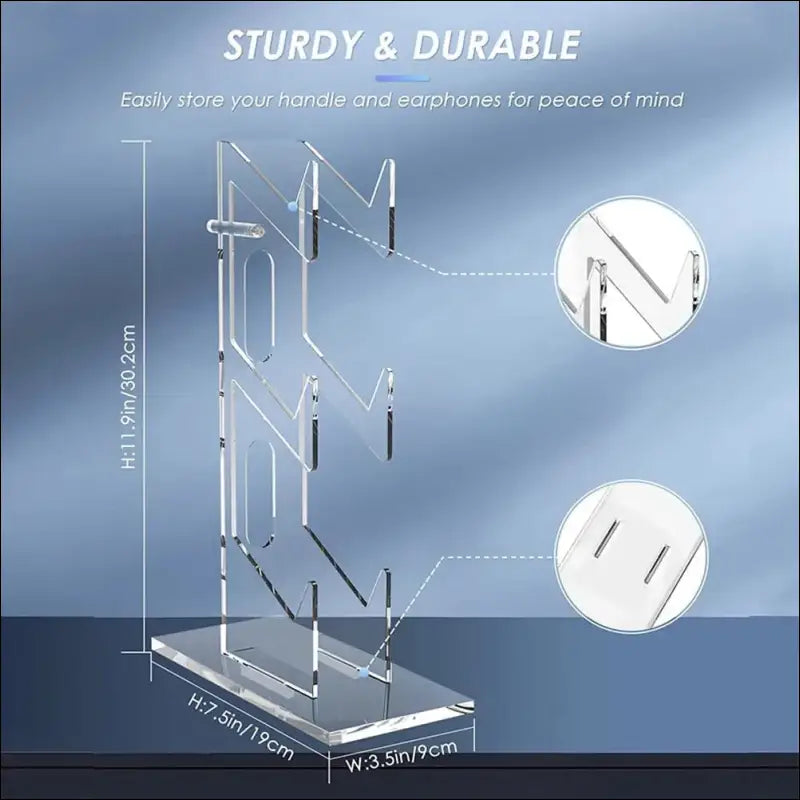 Clear acrylic stand or display holder with angled support.