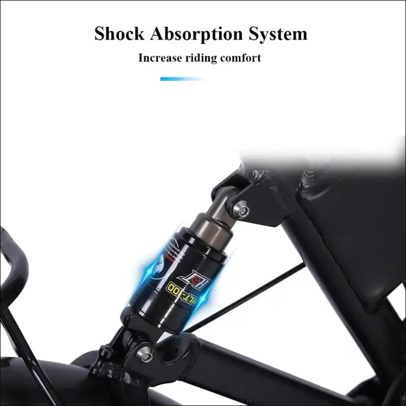 Bicycle shock absorber system with the brand name ’koda.on’ prominently displayed.